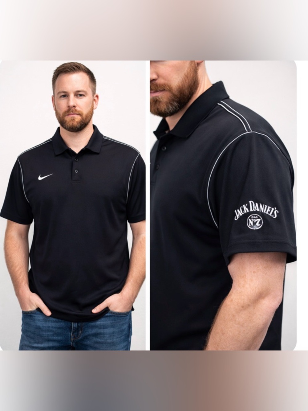 Nike Golf Dri-FIT Polo XXL Black Jack Daniels Logo Men’s Performance Shirt